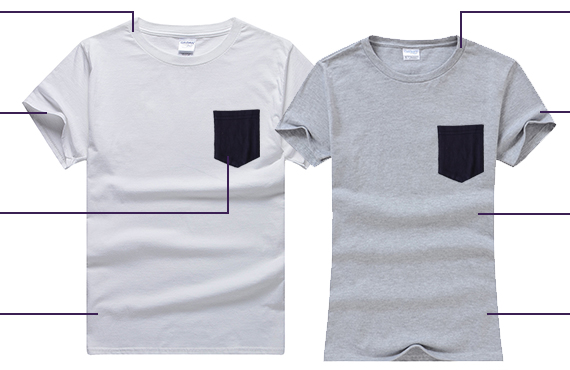 Gildan 口袋版純棉T-Shirt (短袖)(180g)的細節